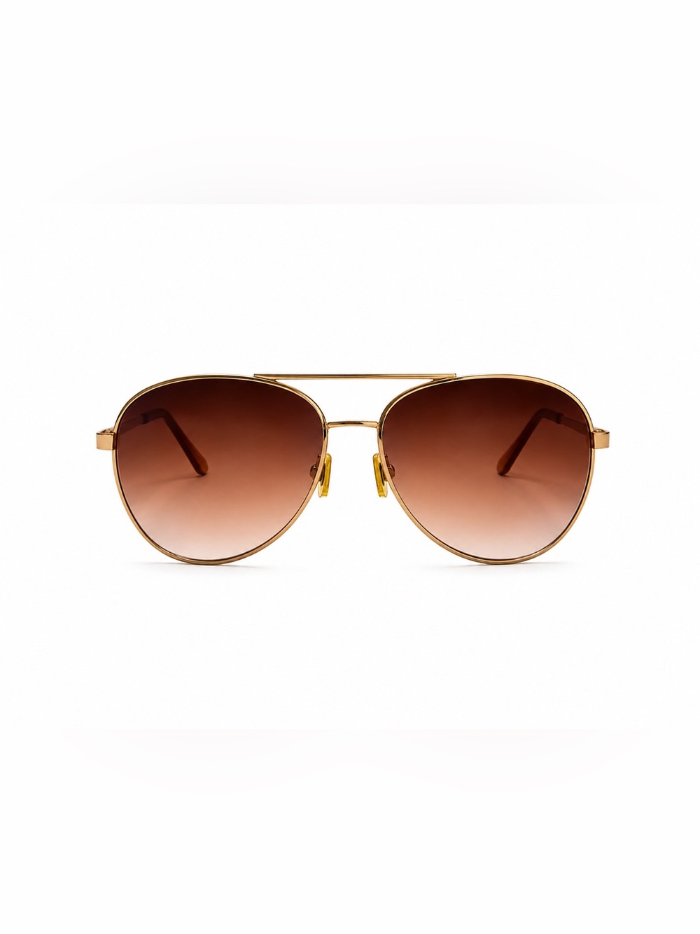 Jessica Simpson Rose Gold Aviator Sunglasses Brown Gradient Lenses w/ Case